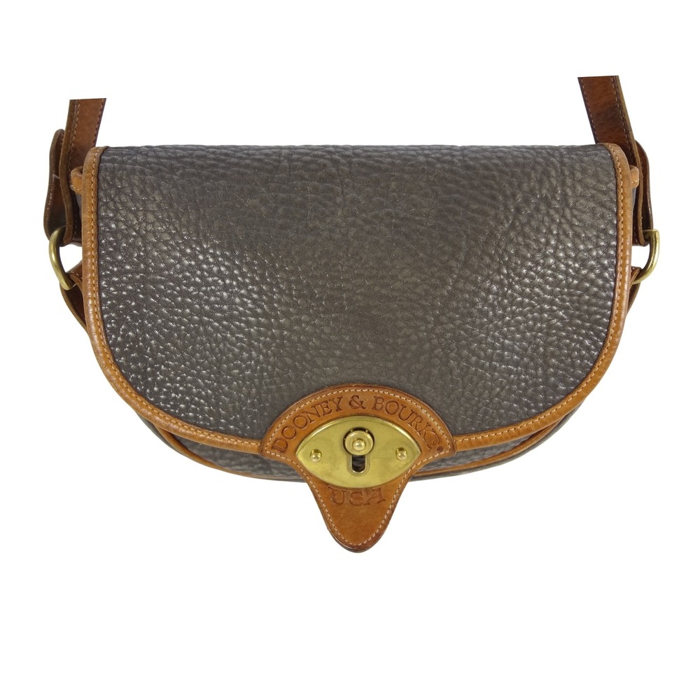 Dooney & Bourke Vintage Cavalry Trooper Shoulder/Crossbody Bag Grey Tan